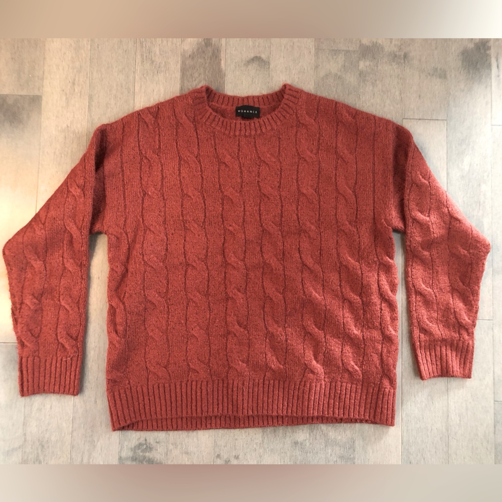 Rust sweater with long sleeves by Womance size M